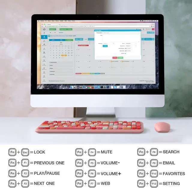 Alt view image 5 of 5 - MOFII Wireless Keyboard and Mouse Combo Silent, Slim Compact 2.4G USB Full Size , Cute 110 Keys Keyboard for PC, Notebook, MacBook, Tablet, Laptop, Windows System