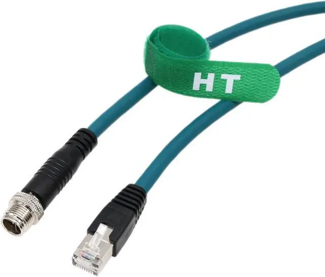 Alt view image 3 of 4 - HangTon M12 Ethernet 8 Pin X-Coded RJ45 CAT-7e GigE Cable for Computer Networks Switch Cognex Industrial Camera Sensor (5 Meter)