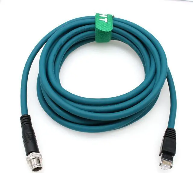 Alt view image 4 of 4 - HangTon M12 Ethernet 8 Pin X-Coded RJ45 CAT-7e GigE Cable for Computer Networks Switch Cognex Industrial Camera Sensor (5 Meter)