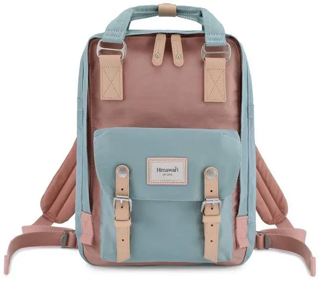 Main image of Himawari Backpack/Travel Backpack for Women 14.9" College Vintage Waterproof Bag , Work Backpack for 14inch Laptop(-HIM-01#pink&blue)