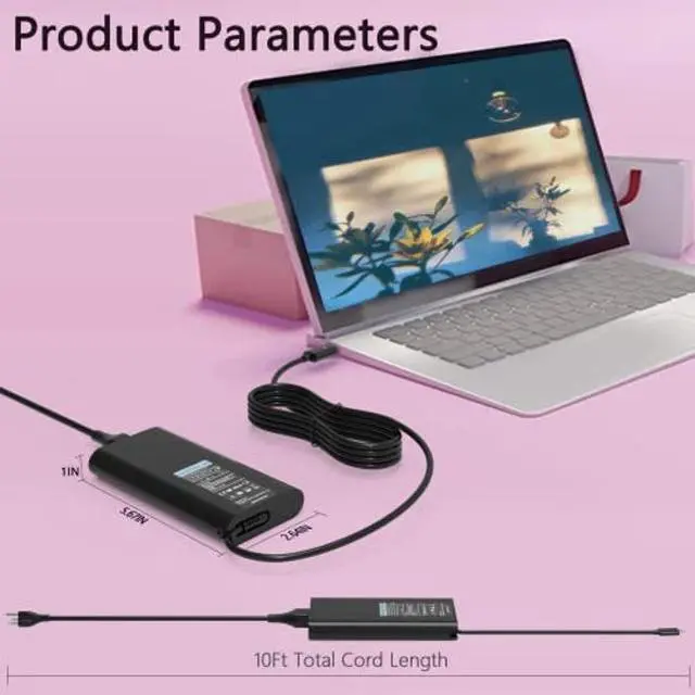 Alt view image 2 of 5 - 130W USB C Laptop Charger Fit for Dell Precision 5570 3570 5550 5560 3550 3560 5520 5760 5530 5750 3541 3551 3571 3561 2-in-1 Dell XPS 15 17 Type C Power AC Adapter
