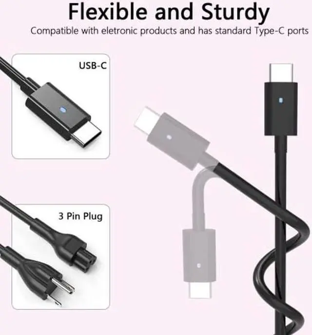 Alt view image 4 of 5 - 130W USB C Laptop Charger Fit for Dell Precision 5570 3570 5550 5560 3550 3560 5520 5760 5530 5750 3541 3551 3571 3561 2-in-1 Dell XPS 15 17 Type C Power AC Adapter