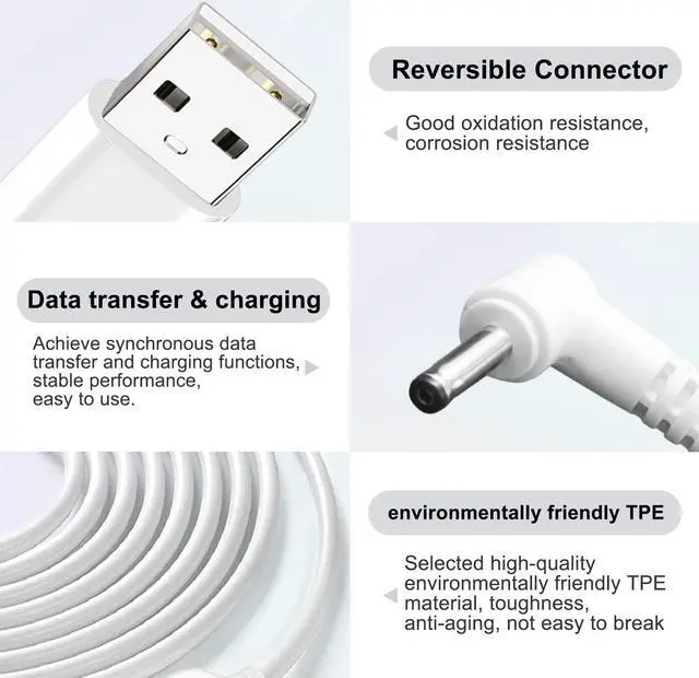 Alt view image 3 of 5 - 4-Pack Indoor/Outdoor Power Adapter Charger for Ring Stick Up Cam Plug-in/Ring Stick Up 3rd Gen/2nd Gen, Ring Spotlight Cam,Ring Pan Tilt Stick Up Camera Plug in Charging Cord Cable (4m/13.2ft) White
