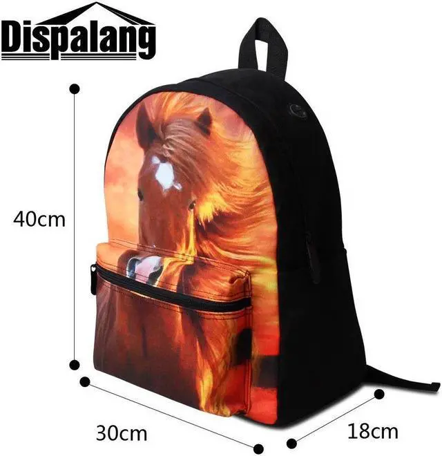 Alt view image 2 of 5 - Dispalang 16.5 inch Horse Laptop Backpack Children School Bookbags High Class Back Pack