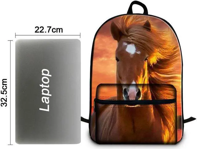 Alt view image 3 of 5 - Dispalang 16.5 inch Horse Laptop Backpack Children School Bookbags High Class Back Pack