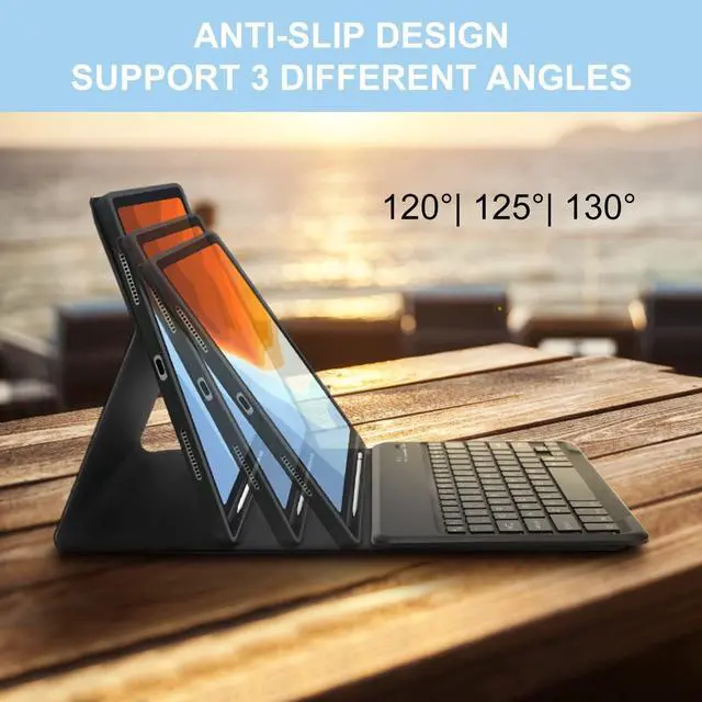 Alt view image 4 of 5 - Keyboard Case for iPad Pro 12.9 inch 6th/5th/4th/3rd Gen & iPad Air 13 inch (M2) 2024, 7 Color Backlit & Magnetic Detachable Wireless Keyboard, Smart Flip Cover with Pencil Holder, Auto Sleep/Wake