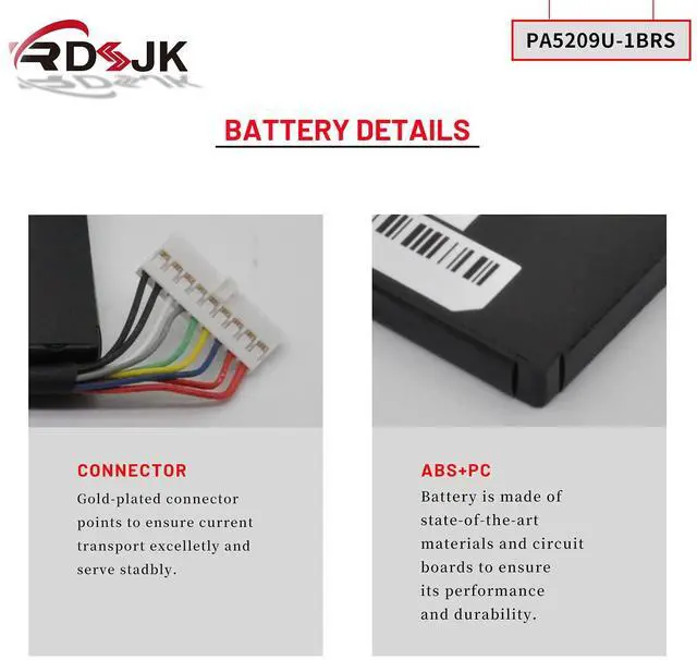 Alt view image 5 of 5 - PA5209U-1BRS Laptop Battery for Toshiba Satellite L10-B003 L10W-B L10W-C L10T L10W L15W-B L15W-B1208X L15W-B1302 L15W-B1310 Radius 11 L10W-C L10W-C-10C L10W-C-10H Serie P000627450 WSTBBT050O 7.2V 28Wh