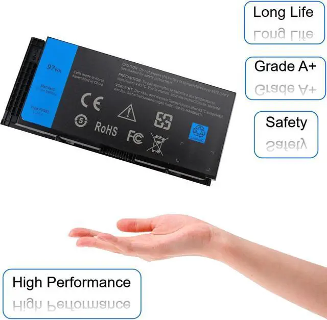 Alt view image 3 of 5 - Xaocaige M4600 M4700 M4800 M6600 M6700 M6800 Laptop Battery for Dell Precision M4600 M4700 M4800 M6600 M6700 M6800 Series, Type: FV993 FJJ4W KJ321 PG6RC V7M28 R7PND RY6WH, 97WH 8500mAh 9 Cells 11.1V