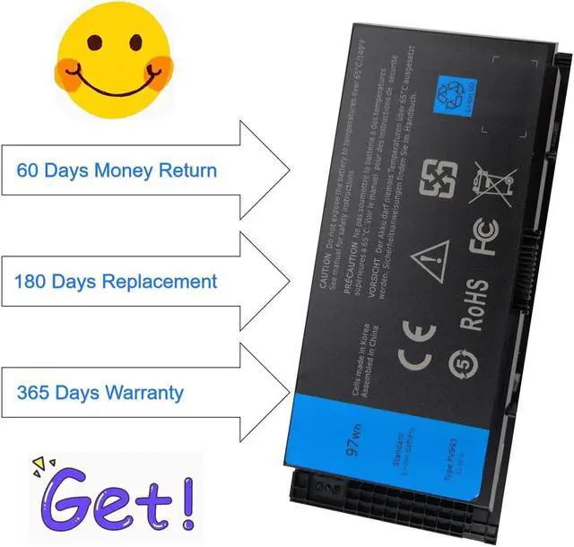 Alt view image 4 of 5 - Xaocaige M4600 M4700 M4800 M6600 M6700 M6800 Laptop Battery for Dell Precision M4600 M4700 M4800 M6600 M6700 M6800 Series, Type: FV993 FJJ4W KJ321 PG6RC V7M28 R7PND RY6WH, 97WH 8500mAh 9 Cells 11.1V