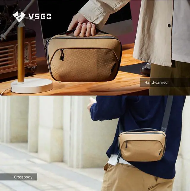 Alt view image 5 of 5 - VSGO Digital Storage Bag Photography Accessories Storage Hard Drive Data Cable Power Supply Travel Portable Mini Digital Storage Bag (Yellow, L)