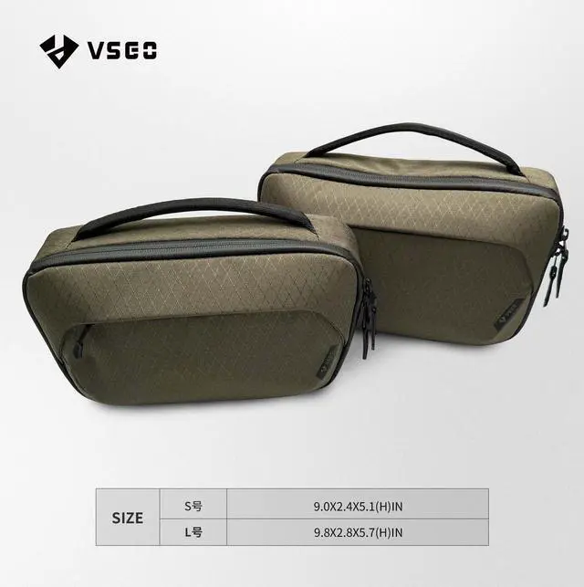 Alt view image 2 of 5 - VSGO Digital Storage Bag Photography Accessories Storage Hard Drive Data Cable Power Supply Travel Portable Mini Digital Storage Bag (Green, L)