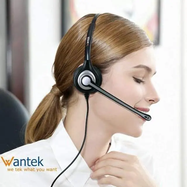 Alt view image 3 of 5 - Phone Headset for Cell Phone with Microphone Noise Cancelling, 3.5mm Computer Headphones for iPhone Samsung PC Mac, Laptop Headset for Office Home