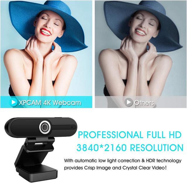 Alt view image 2 of 5 - XPCAM 4K Webcam, Webcam 8MP HD Computer Camera with Microphone, Pro Streaming Web Camera with Privacy Shutter and Tripod, Desktop Laptop USB Webcams