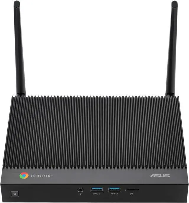 Alt view image 3 of 5 - ASUS Aluminum Fanless Chromebox with Celeron 5205U, 4GB RAM, 32G eMMC Storage, Dual HDMI, Legacy RS232, Extended Power Switch, Gigabit LAN, WiFi 6, MicroSD Card Reader, VESA Mount, Chrome OS, BLACK
