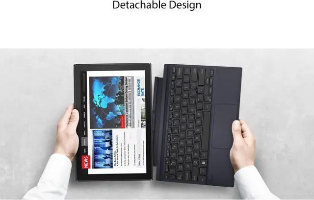Alt view image 2 of 5 - ASUS ExpertBook B3 Detachable -Laptop, 10.5" WUXGA 16:10 Touchscreen,Qualcomm Snapdragon 7c Gen 2, 4GB -RAM, 128GB eMMC, All-Day -Battery, Garaged -Stylus,Stand Cover,Windows 11 Pro,B3000DQ1A-XS24T