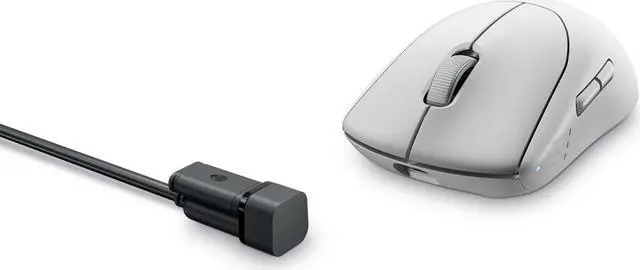 Alt view image 2 of 5 - Alienware Pro Wireless Gaming Mouse - 2.4GHz Gaming Wireless/USB Wired Connectivity, Adjustable DPI, Optical Sensor Technology, 6 Programmable Buttons, 650 IPS Sensor Max Speed - Lunar Light