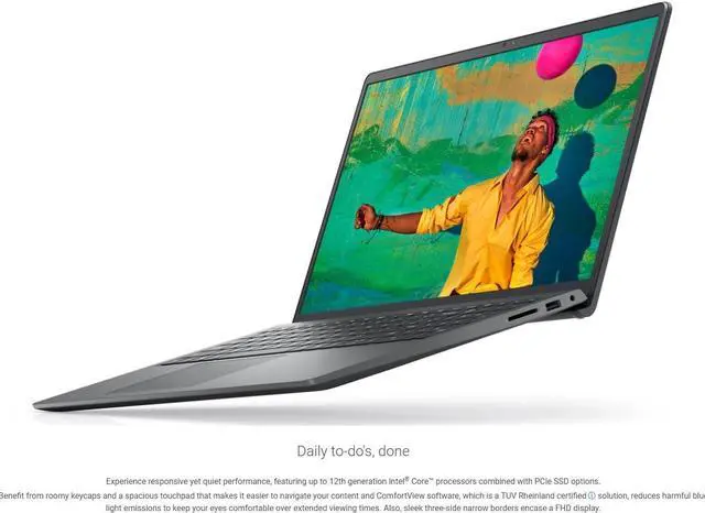Alt view image 4 of 5 - DELL Newest Inspiron 15 3520 Business Laptop 15.6" FHD (1920x1080p) Intel i3-1215U (6 Cores) up to 4.40GHz (Beats N4020),12G RAM, 256GB SSD,Windows 11 Pro, Webcam, Bluetooth, Carbon Black