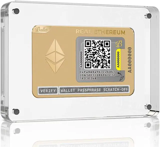 Alt view image 3 of 5 - Ballet Real Ethereum (ETH), Gold Edition - The Easiest Crypto Cold Storage Card with New Premium Packaging, Cryptocurrency Hardware Wallet with Multicurrency and NFT Support (Single)