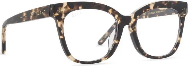 Alt view image 3 of 5 - DIFF Winston | Designer Cat Eye Blue Light Blocking Glasses for Women | Anti Eye Strain UV Protection | Espresso Tortoise