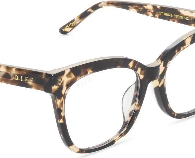 Alt view image 5 of 5 - DIFF Winston | Designer Cat Eye Blue Light Blocking Glasses for Women | Anti Eye Strain UV Protection | Espresso Tortoise
