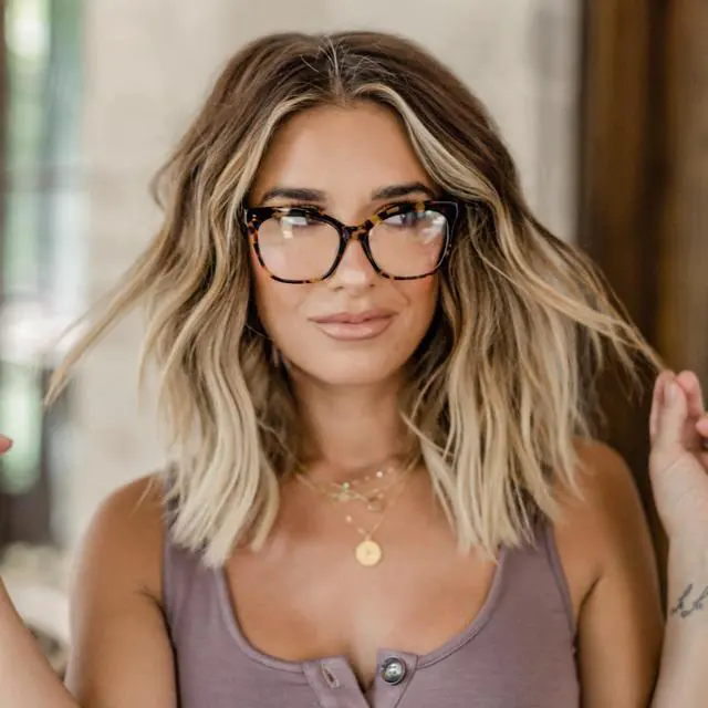 Alt view image 4 of 5 - DIFF Winston | Designer Cat Eye Blue Light Blocking Glasses for Women | Anti Eye Strain UV Protection | Espresso Tortoise