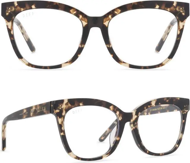 Main image of DIFF Winston | Designer Cat Eye Blue Light Blocking Glasses for Women | Anti Eye Strain UV Protection | Espresso Tortoise
