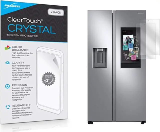 Alt view image 2 of 5 - BoxWave Screen Protector Compatible with Samsung Family Hub Refrigerator with Generic (Non-AKG) Speaker - ClearTouch Crystal (2-Pack), HD Film Skin - Shields from Scratches