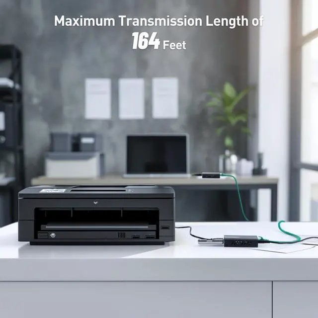 Alt view image 3 of 5 - Cable Matters USB Over Ethernet Extender with 2X USB Ports up to 165ft - Full USB 2.0 Support USB Extender Over Cat6 for Keyboard, Mouse, Webcam