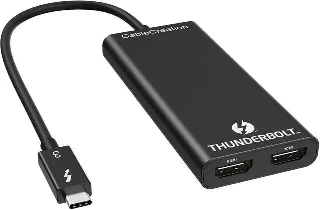Main image of CableCreation Thunderbolt 3 to Dual HDMI Display, Thunderbolt 3 to Two HDMI Adapter, 4K@60Hz, 40Gbps, USB C to HDMI Cable Compatible with Mac and Some Windows Systems