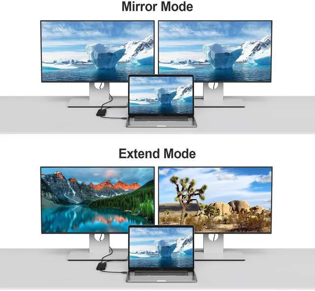 Alt view image 5 of 5 - CableCreation Thunderbolt 3 to Dual HDMI Display, Thunderbolt 3 to Two HDMI Adapter, 4K@60Hz, 40Gbps, USB C to HDMI Cable Compatible with Mac and Some Windows Systems