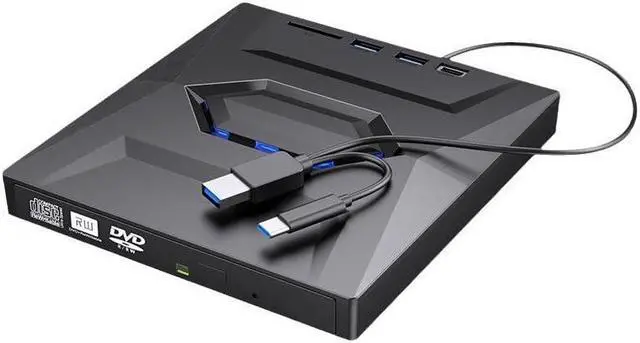 Alt view image 2 of 5 - JOYIN-BURN USB 3.0 USB C External 3D Blu-ray Writer BD-RE BD Burner Drive CD DVD Burner with SD Card Reader and USB 3.0+2.0+Type-C Input Ports for Laptop PC Windows 11/10/8/7, Linux, Mac OS
