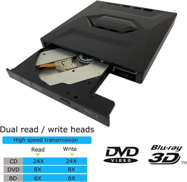 Alt view image 4 of 5 - JOYIN-BURN USB 3.0 USB C External 3D Blu-ray Writer BD-RE BD Burner Drive CD DVD Burner with SD Card Reader and USB 3.0+2.0+Type-C Input Ports for Laptop PC Windows 11/10/8/7, Linux, Mac OS