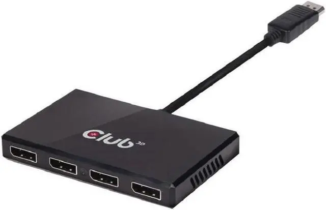 Main image of Club3D CSV-6400 Multi Stream Transport (MST) DisplayPort to DisplayPort Multi Monitor Splitter - 4-Port MST Hub - DP 1.2 to 4x DP MST Hub USB powered