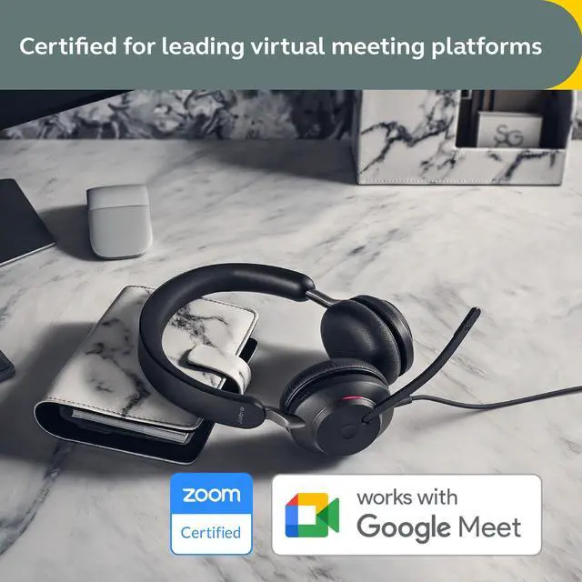 Alt view image 4 of 5 - Jabra Evolve2 40 SE Wired Stereo Noise-Cancelling Headset - Features 3-Mic Call Technology and USB-C Cable - Works with All Leading Unified Communications Platforms Such as Zoom & Google Meet - Black