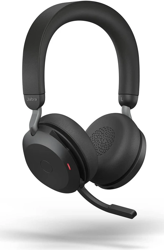 Alt view image 2 of 5 - Jabra Evolve2 75 PC Wireless Headset with Charging Stand and 8-Mic Technology - Dual Foam Stereo Headphones with Advanced Active Noise Cancelling, USB-C Bluetooth Adapter and UC Compatibility - Black