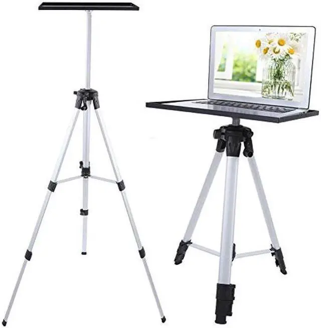 Alt view image 2 of 5 - Projector Tripod,Projector Stand Adjustable,Laptop Projector Stand Projector Surport Bracket 4-Level Height Adjustable Computer Book DJ Equipment Holder Mount Hold up to 13lbs for Stage or Studio