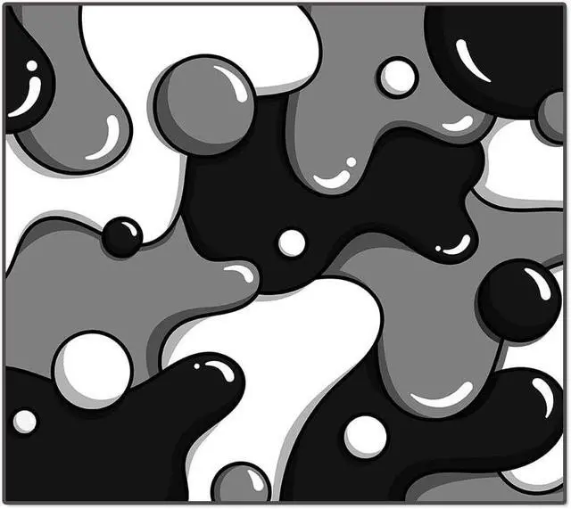 Main image of KRAKEN KEYBOARDS XL Glass Mouse Pad - DRIP Edition Black & White Glass Gaming Mouse Pad - Professional Artisan Mouse Mat Provides Improved Precision and Speed - Extra Large 18" x 16" (Stealth)