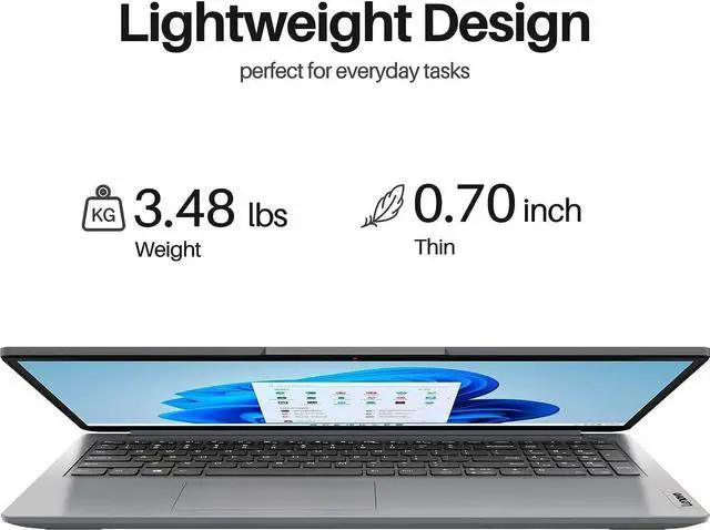 Alt view image 5 of 5 - Lenovo 2023 IdeaPad 1 15.6" Laptop, AMD Athlon Silver 7120U Processor, 4GB LPDDR5 RAM, 128GB SSD, AMD Radeon Graphics, Wi-Fi 6, Anti-Glare, Windows 11 Home S, Cloud Grey