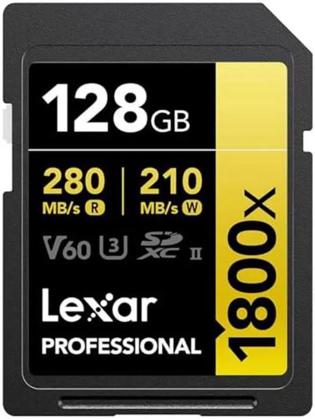 Main image of Lexar 128GB Professional 1800x UHS-II SDXC Memory Card (Gold Series)