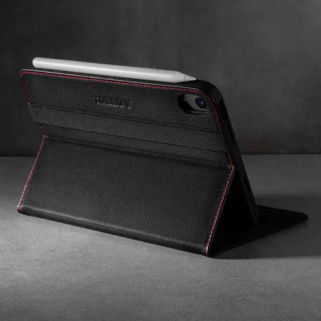 Alt view image 3 of 5 - TORRO Case Compatible with iPad Mini 6 - Genuine Leather iPad Mini 6th Generation (2021) Cover with Stand Function, Apple Pencil Connectivity and Wake Sleep Function (Black)