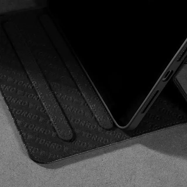 Alt view image 4 of 5 - TORRO Case Compatible with iPad Mini 6 - Genuine Leather iPad Mini 6th Generation (2021) Cover with Stand Function, Apple Pencil Connectivity and Wake Sleep Function (Black)