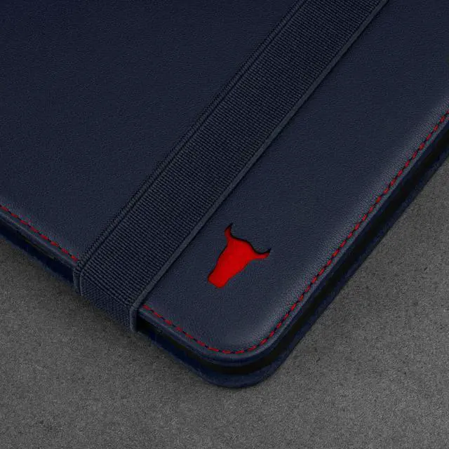 Alt view image 5 of 5 - TORRO Case Compatible with iPad Mini 7/6 - Genuine Leather iPad Mini 7th / 6th Generation (2024/2021) Cover with Stand Function, Apple Pencil Connectivity and Wake Sleep Function (Navy Blue)