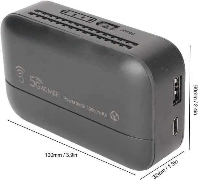 Alt view image 5 of 5 - 4G LTE Mobile Hotspot Router, Mini Mobile Router, Portable and Lightweight Power Bank Router, 5G Network Router for Travel, Business, Outdoor