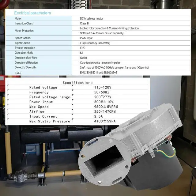 Alt view image 4 of 5 - Ballmers RG148/1200-3633-010312 Blower Cooling Fan 1200-3633-010312-108 115/120V 300W Blower Cooling Fan