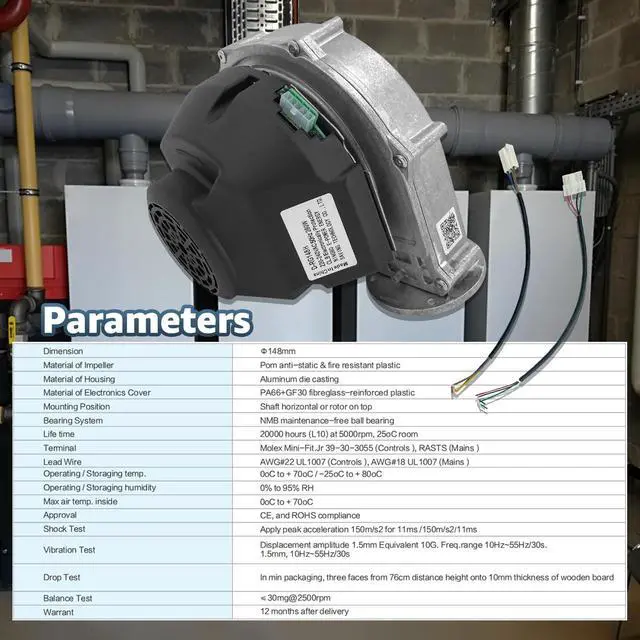 Alt view image 5 of 5 - Ballmers RG148/1200-3633-010312 Blower Cooling Fan 1200-3633-010312-108 115/120V 300W Blower Cooling Fan