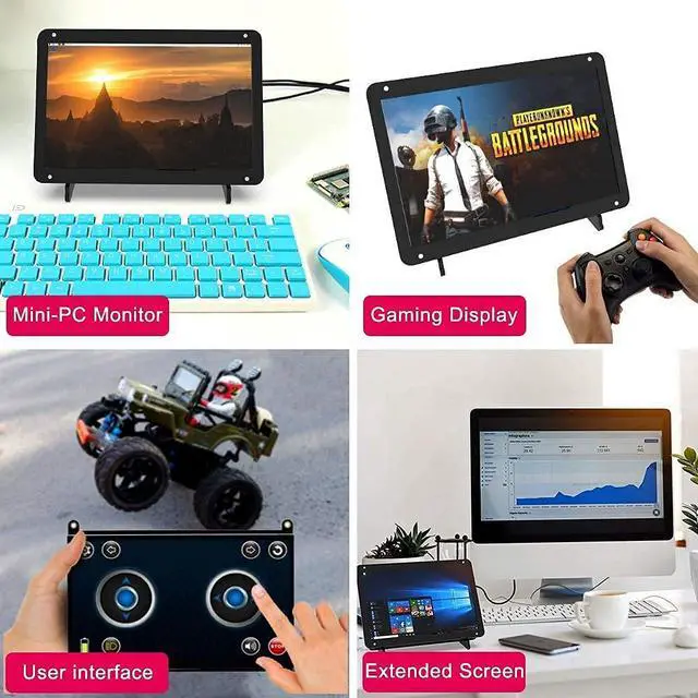 Alt view image 5 of 5 - 7 Inch Touch Screen Monitor for Raspberry Pi, Portable IPS Display HDMI 1024 * 600 Touchscreen with Acrylic Case, Second Monitor for Gaming Consoles/PC/Camera/Win OS