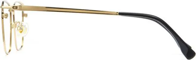 Alt view image 3 of 5 - Cyxus Men Blue Light Blocking Glasses Half Rimless Computer Gaming Glasses Square Fashion Glasses for Men 8142 Black Gold