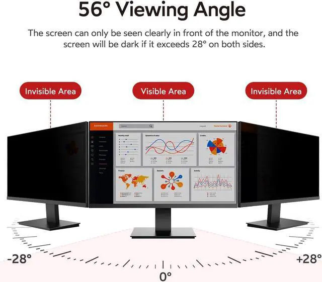 Alt view image 2 of 5 - BERSEM 27 inch Removable Computer Privacy Screen Filter for 16:9 Ratio Monitor,[Anti-Spy] [Anti-Glare] [Anti-Scratch] [UV-Blocking]