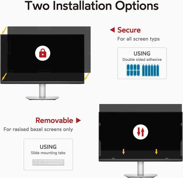Alt view image 5 of 5 - BERSEM 27 inch Removable Computer Privacy Screen Filter for 16:9 Ratio Monitor,[Anti-Spy] [Anti-Glare] [Anti-Scratch] [UV-Blocking]