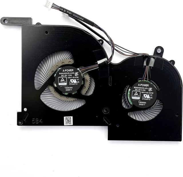 Alt view image 5 of 5 - CPU+GPU Cooling Fan Replacement for MSI GS66 WS66 Stealth 10SD 10SE 10SF 10SFS 10SGS,10UG 10UH 10UE MS-16V1 MS-16V2 MS-16V3 BS5005HS-U4Q BS5005HS-U4J 16V1-G-CW 16V1-G-CCW DC5V 1.0A Fan Pair Fans